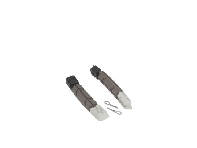 Náhradné brzdové gumičky (kláty) FORCE, dĺžka: 70 mm + 2 x závlačka, použiteľné pre všetky vymeniteľné botky FORCE, kompatibilný tiež pre Shimano a ďalšie pätky.