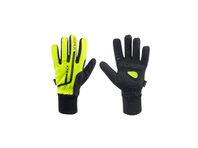 Zimné cyklistické rukavice, unisex, vhodné aj pre ostatné športy, dlaň a niektoré prsty s protišmykovou úpravou, široký elastický lem zápästia.