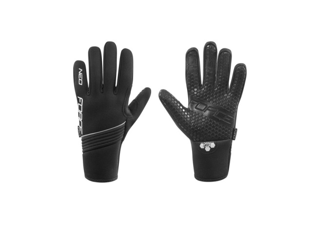 Neoprénové zimné cyklistické rukavice, unisex, vhodné aj pre ostatné športy, dlaň a prsty s protišmykovou úpravou, široký lem zápästia.