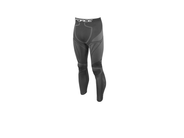 Spodné nohavice FORCE FROST čierno-šedé, vhodné na turistiku, bežky a ostatné športy, príjemný zateplený materiál.